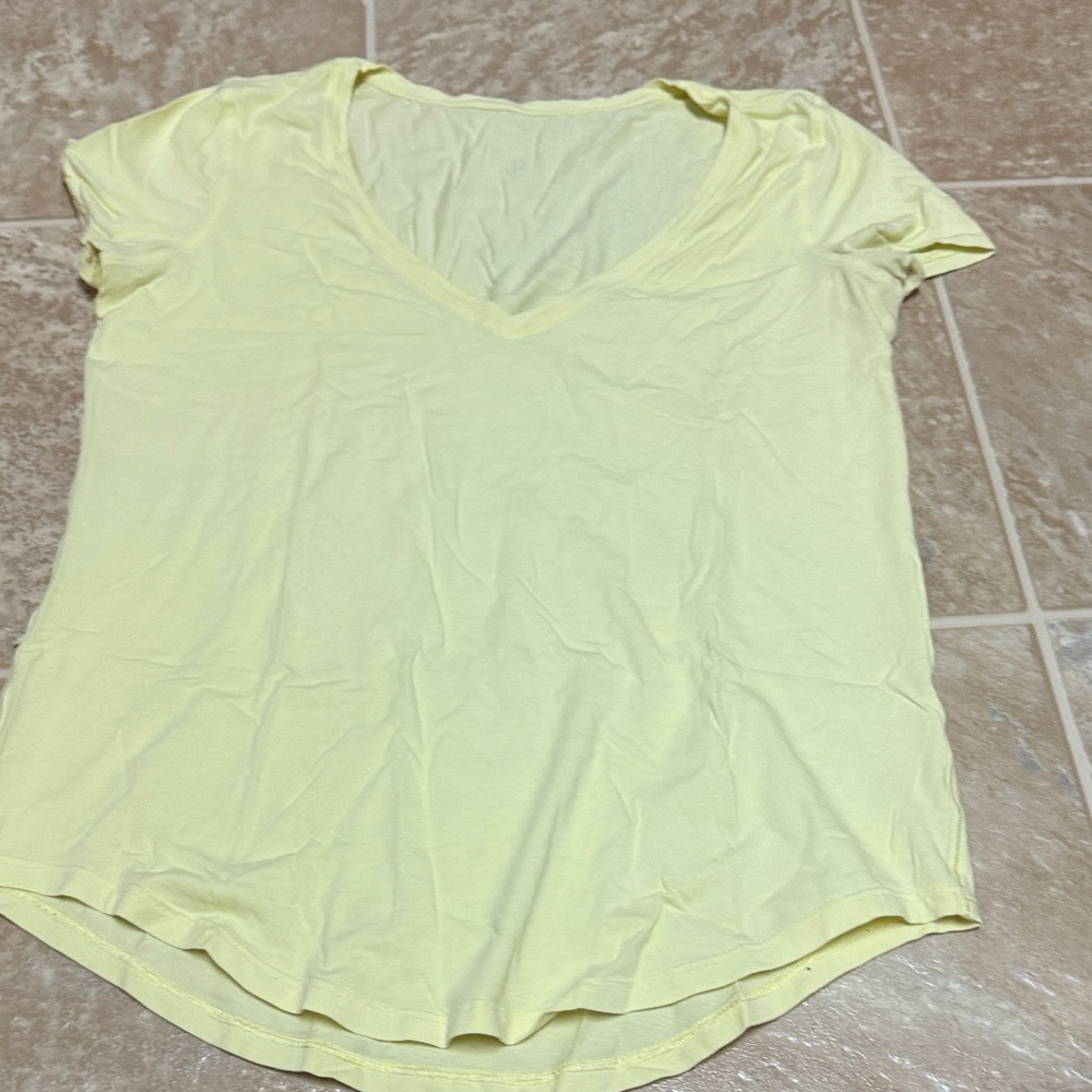 Lululemon Athletica Soft Yellow V-Neck Tee